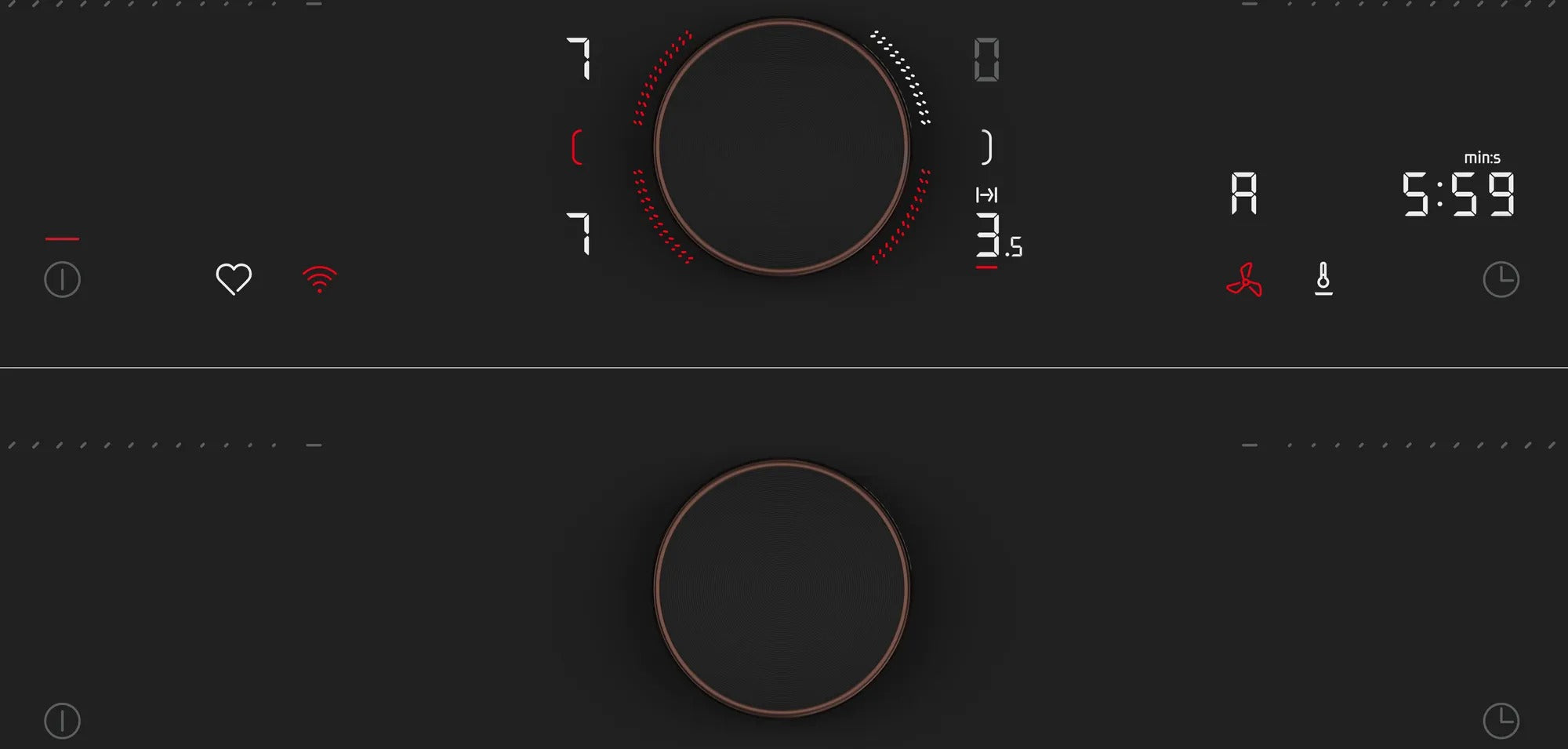 Piano a induzione con cappa integrata 80 cm Nero opaco, Flex Design V68YYX4B0