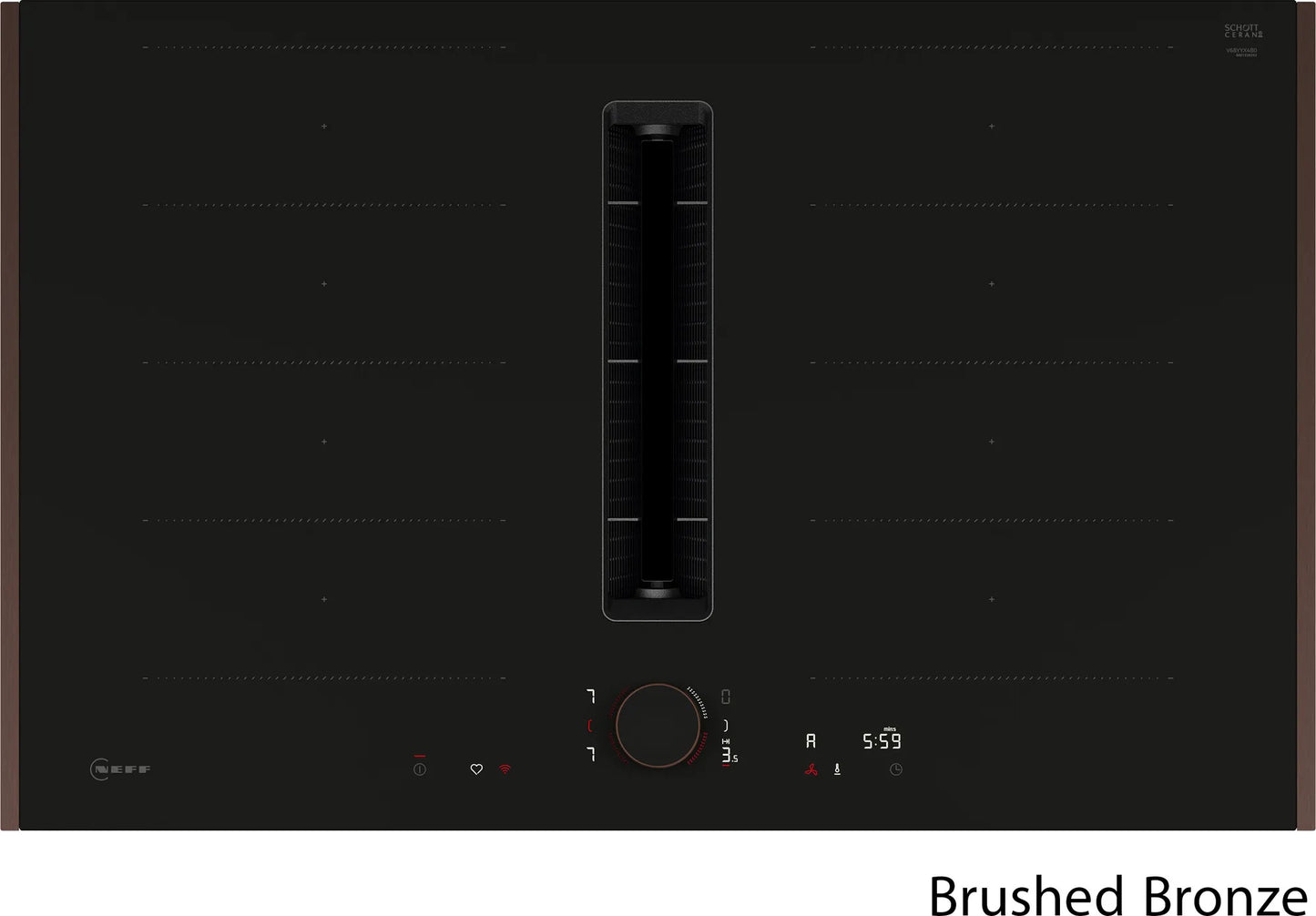 Piano a induzione con cappa integrata 80 cm Nero opaco, Flex Design V68YYX4B0