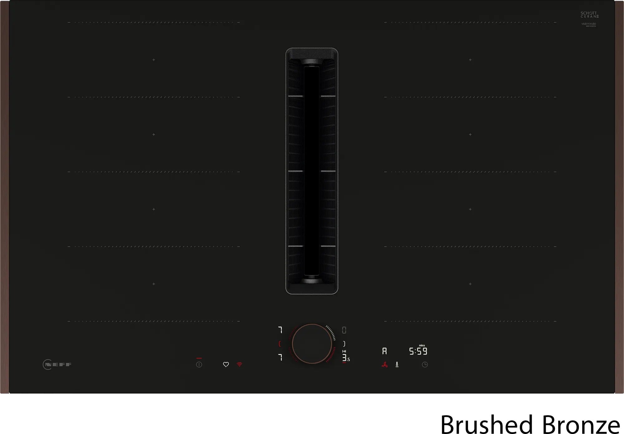 Piano a induzione con cappa integrata 80 cm Nero opaco, Flex Design V68YYX4B0