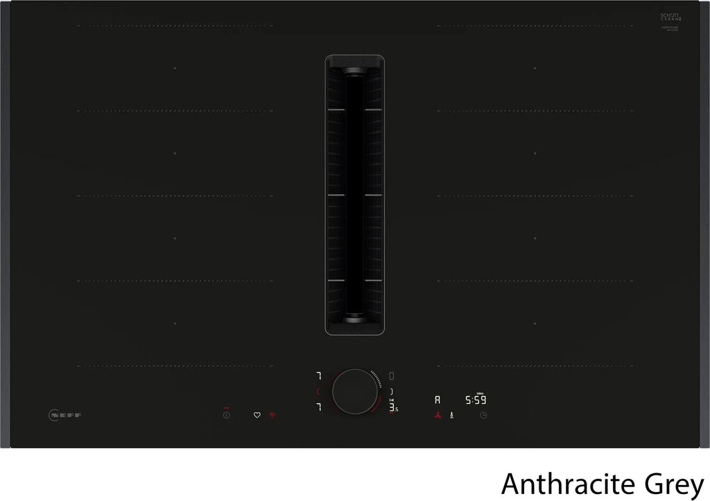 Piano a induzione con cappa integrata 80 cm Nero opaco, Flex Design V68YYX4B0