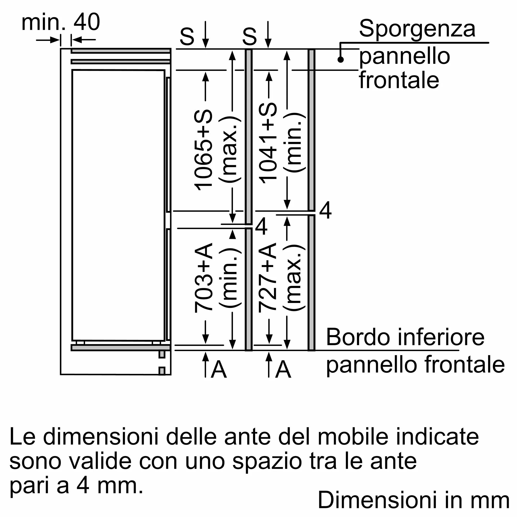 Frigorifero combinato da incasso 177.2 x 55.8 cm cerniera piatta soft closing KI7866DD0