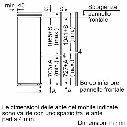 Frigorifero combinato da incasso 177.2 x 55.8 cm cerniera piatta soft closing KI7866DD0