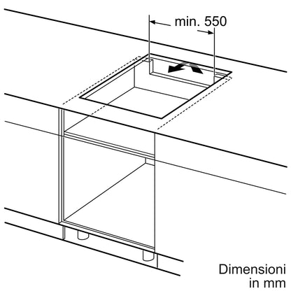 Piano cottura a induzione 60 cm senza profili T66FHE4L0