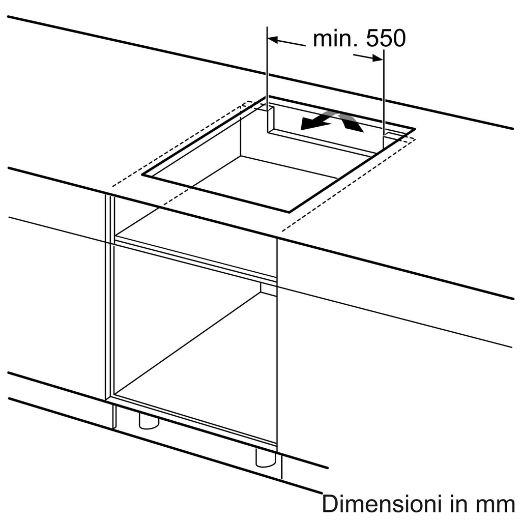 Piano cottura a induzione 60 cm senza profili T36FBE1L0