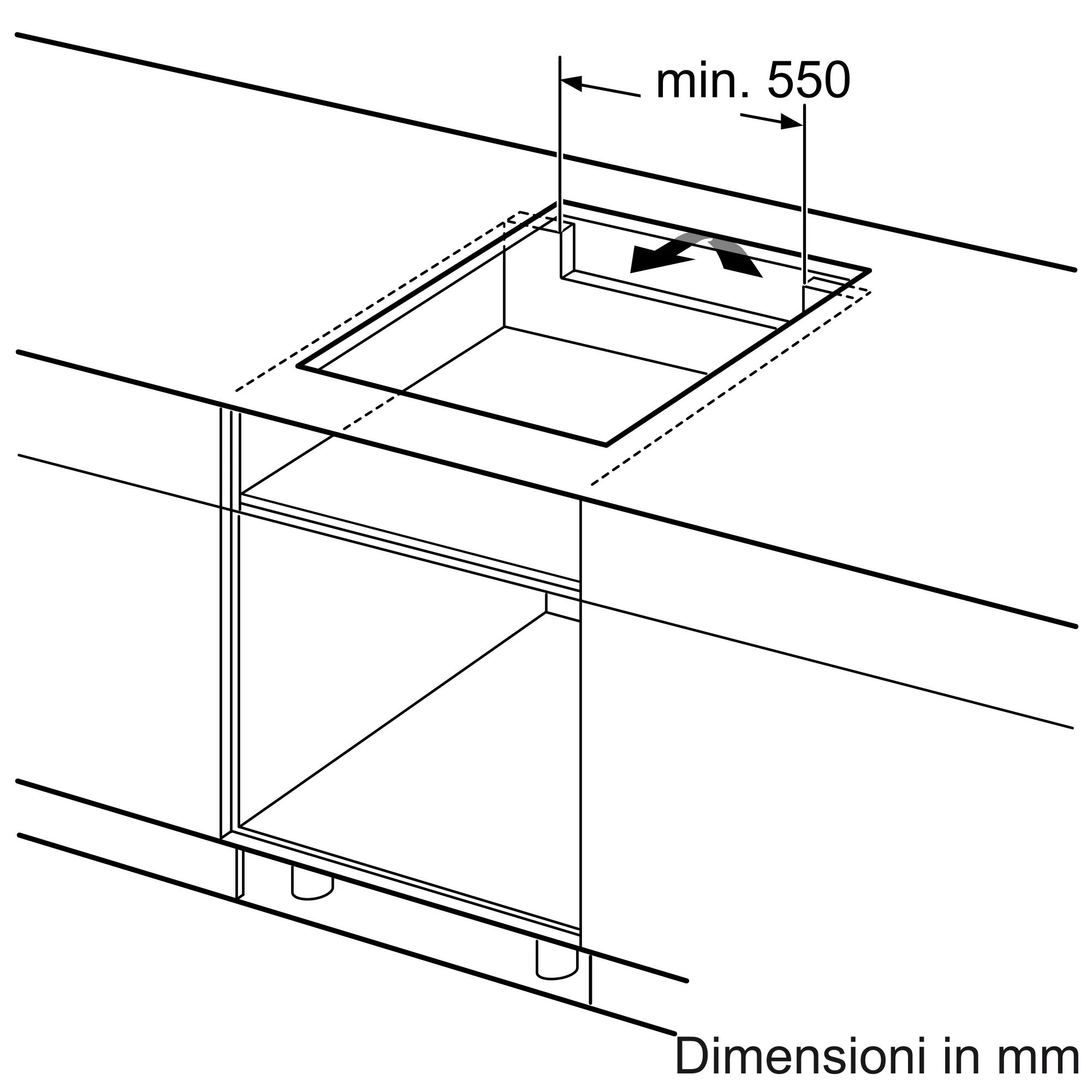 Piano cottura a induzione 60 cm senza profili T36FBE1L0