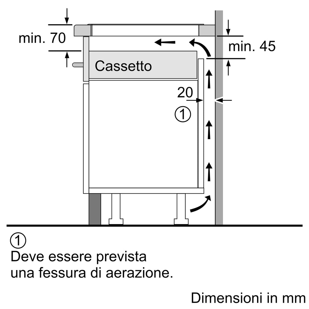 Piano cottura a induzione 80 cm flush mount T68PYV4C0