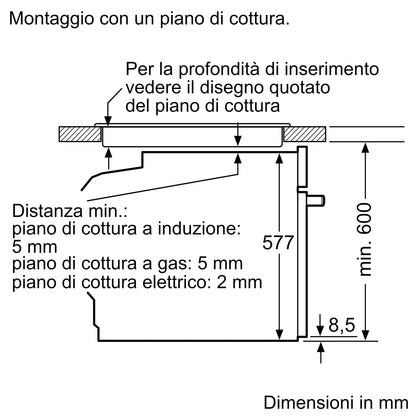 Forno con vapore da incasso 60 x 60 cm Acciaio inox B6AVH7AN3F