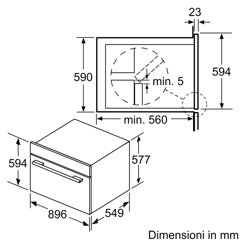 Forno da incasso 90 x 60 cm Graphite-Grey L2ACH7MG0