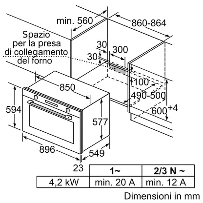 Forno da incasso 90 x 60 cm Graphite-Grey L2ACH7MG0