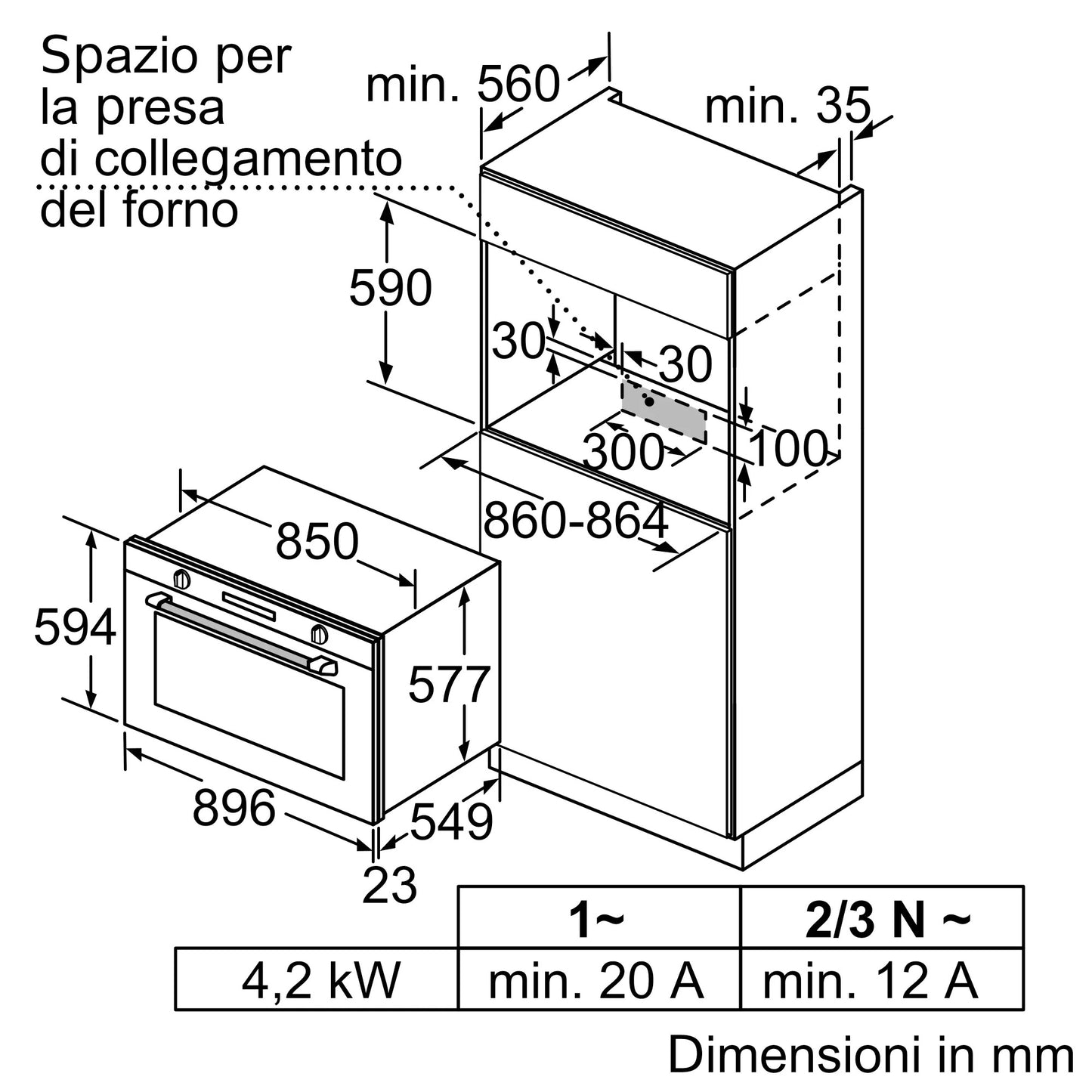 Forno da incasso 90 x 60 cm Graphite-Grey L2ACH7MG0