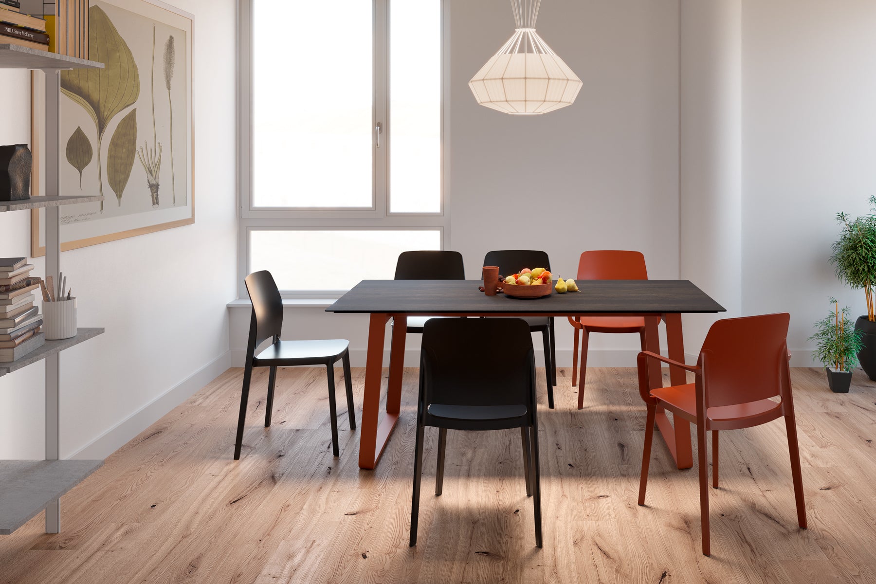 Tavolo Otto Legno Bruciato